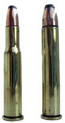 While the .30-30 Winchester is very common, its offspring, like the .375 Winchester (right) no longer have rifles chambered in its calibre and is collectible rather than shootable