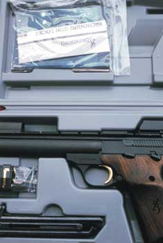 The Buck Mark comes packaged in a hardcase with locking keys, magazine and manual