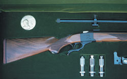 Natural wood stock on a sporting rifle