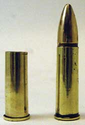 By absolute coincidence, the 100-year-old .310 Martini Cadet cartridge (right) is almost identical to the 7.62 Nagant Short target revolver cartridge developed by the Russians in the 1970s