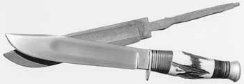Forged-to-shape large hunting knife factory-made in Sheffield, England.