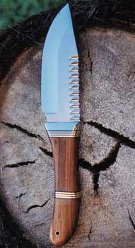 Heavy-duty handcrafted hunting knife by budding knifemaker Peter Cocks of Kalgoorlie.