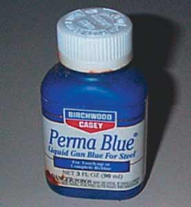A bottle of &lsquo;instant&rsquo; or &lsquo;cold blue&rsquo; (Perma Blue by Birchwood Casey) is a great addition to any shooter&rsquo;s arsenal of gun supplies and equipment.